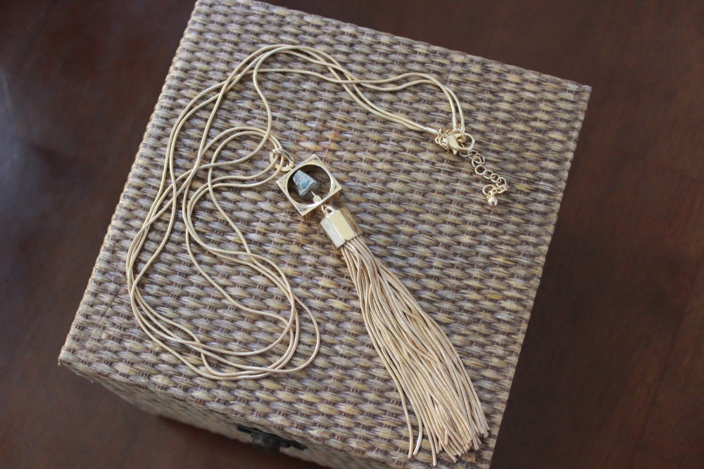 Stitch Fix February 2016 Romolo Canon Pyrite Tassel Necklace