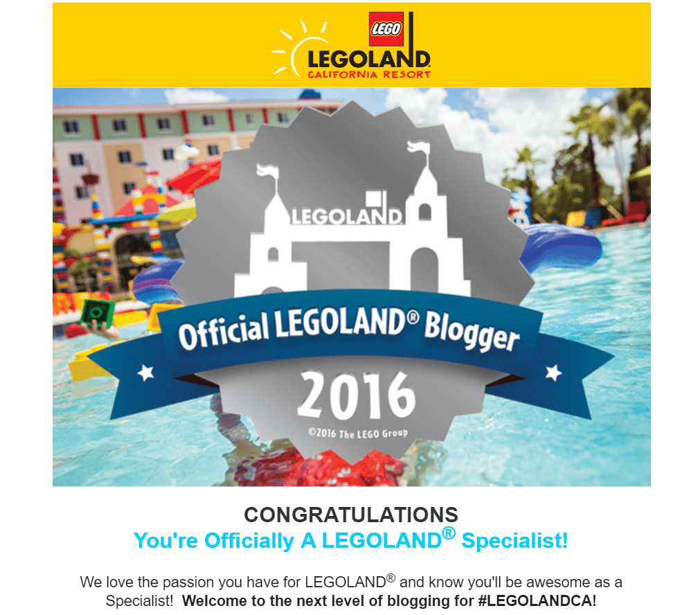 I’m An Official LEGOLAND Specialist Blogger!